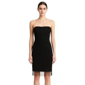 Alexia Admor Black Vintage Inspired Elegant Strapless Beaded Dress